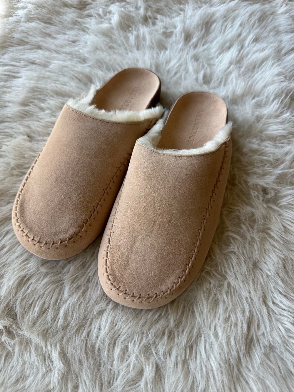 Valdez New Cozy Faux-Shearling Slip-On Slippers in Nude Villa Rouge 7